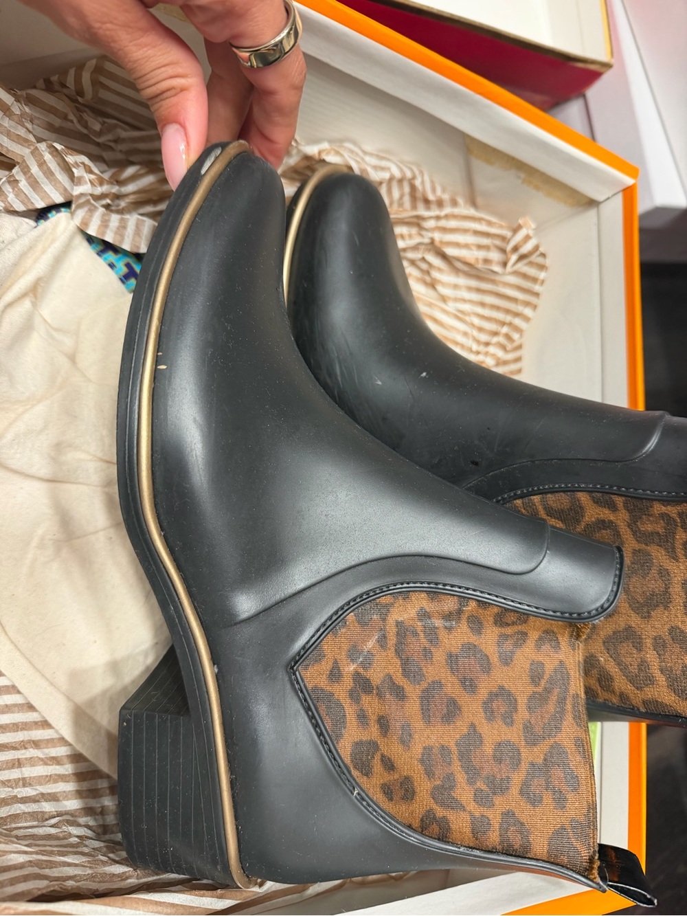 Women’s Kate Spade rain boots.